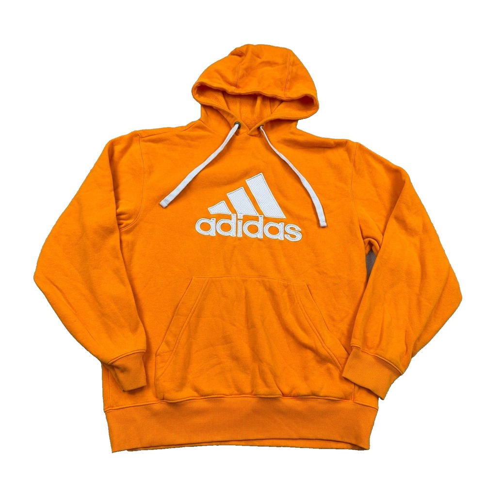 Adidas Hoodie Men Medium Tennessee Orange Sweatshirt Pullover Cotton Spellout *